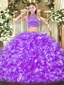 Smart Tulle Sleeveless Floor Length Quince Ball Gowns and Beading and Ruffles