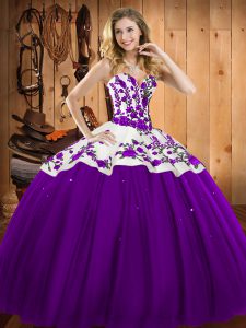 Sleeveless Embroidery Lace Up 15th Birthday Dress