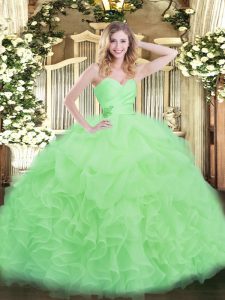 Sleeveless Beading and Ruffles Lace Up Sweet 16 Quinceanera Dress