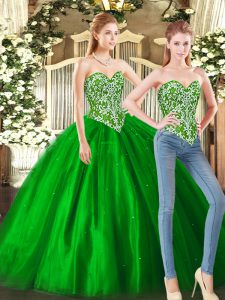 Floor Length Green Sweet 16 Quinceanera Dress Sweetheart Sleeveless Lace Up