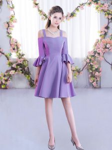 Half Sleeves Ruching Zipper Dama Dress