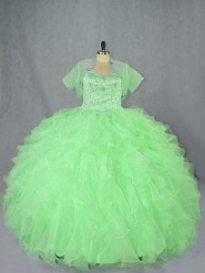 Sleeveless Organza Lace Up Quinceanera Gown for Sweet 16 and Quinceanera