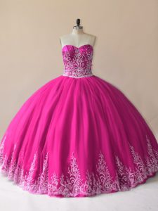 Dramatic Tulle Sleeveless Floor Length 15th Birthday Dress and Embroidery