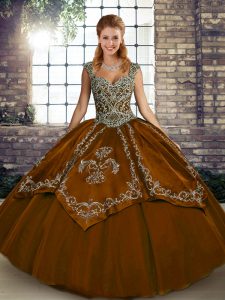 Sweet Sleeveless Beading and Embroidery Lace Up Quinceanera Dress