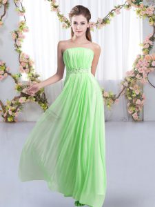 Unique Empire Sleeveless Quinceanera Court of Honor Dress Sweep Train Lace Up