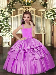 Sleeveless Floor Length Pageant Dress Toddler and Ruffled Layers