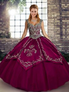 Stylish Floor Length Fuchsia Quinceanera Dresses Straps Sleeveless Lace Up