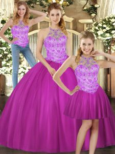 Sleeveless Beading Lace Up Vestidos de Quinceanera