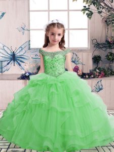 Excellent Sleeveless Tulle Lace Up Pageant Dress for Teens for Party and Wedding Party