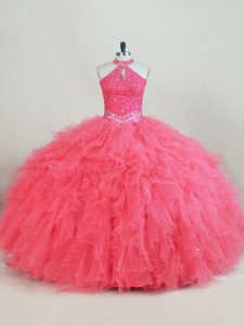 Sleeveless Beading and Ruffles Lace Up 15 Quinceanera Dress