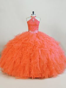 Sleeveless Beading and Ruffles Lace Up Quinceanera Gowns