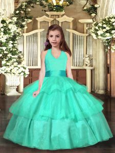 Sleeveless Ruffled Layers Lace Up Little Girls Pageant Dress Wholesale