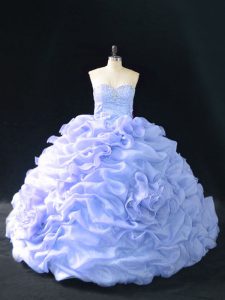 Ball Gowns Sleeveless Lavender Quince Ball Gowns Court Train Lace Up