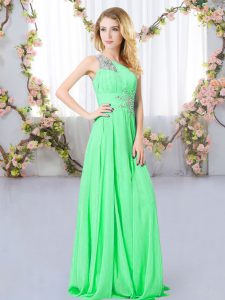 Sleeveless Zipper Floor Length Beading Vestidos de Damas