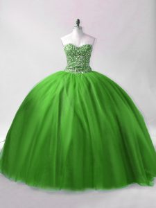 Traditional Sleeveless Lace Up Floor Length Beading Quinceanera Dress