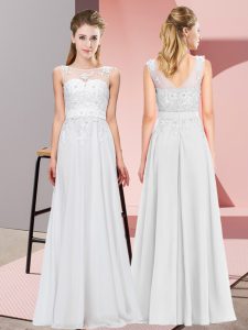Sleeveless Zipper Floor Length Beading and Appliques Dama Dress for Quinceanera
