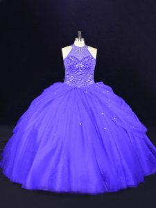 Sleeveless Beading Lace Up 15th Birthday Dress