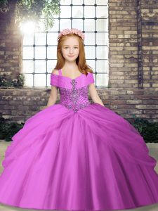 Most Popular Sleeveless Lace Up Floor Length Beading Pageant Dress