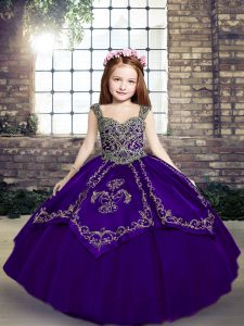 Lovely Purple Sleeveless Tulle Lace Up Pageant Dress for Womens for Party and Military Ball and Wedding Party