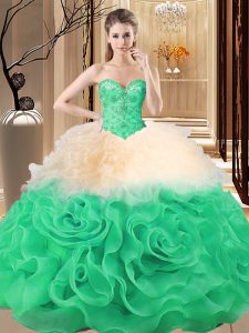 Exceptional Floor Length Ball Gowns Sleeveless Multi-color Sweet 16 Dresses Lace Up