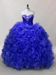 Colorful Floor Length Royal Blue Quinceanera Dress Sweetheart Sleeveless Lace Up