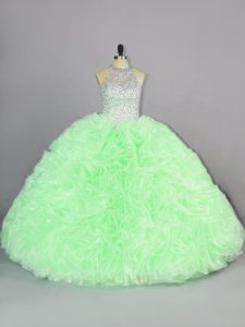 Pretty Floor Length Vestidos de Quinceanera Scoop Sleeveless Lace Up