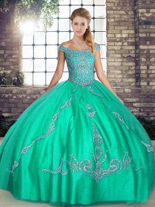 Classical Sleeveless Lace Up Floor Length Beading and Embroidery Sweet 16 Quinceanera Dress