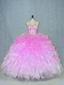 Multi-color Sleeveless Beading and Ruffles Floor Length 15 Quinceanera Dress