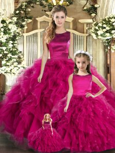 Wonderful Sleeveless Lace Up Floor Length Ruffles 15 Quinceanera Dress