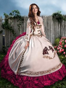 Sleeveless Embroidery and Ruffles Lace Up Sweet 16 Quinceanera Dress