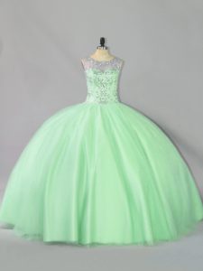 Shining Sleeveless Lace Up Floor Length Sequins Quinceanera Gown