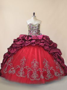 Popular Fuchsia Sleeveless Brush Train Beading and Pick Ups Sweet 16 Dresses