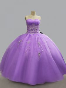 Best Selling Lavender Quinceanera Dresses Sweet 16 and Quinceanera with Beading Sweetheart Sleeveless Lace Up