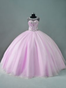 Sleeveless Zipper Floor Length Beading Quinceanera Gowns