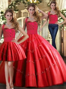 Hot Sale Sleeveless Lace Up Floor Length Appliques Sweet 16 Quinceanera Dress