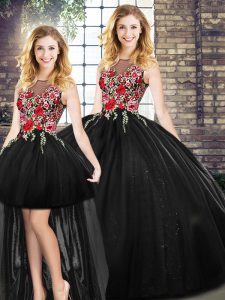 Luxury Sleeveless Floor Length Sweet 16 Quinceanera Dress and Embroidery