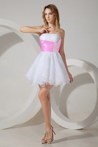 Admirable White Sleeveless Mini Length Beading Zipper Quinceanera Court of Honor Dress