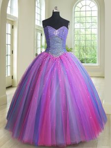 Multi-color Sweetheart Lace Up Beading Vestidos de Quinceanera Sleeveless