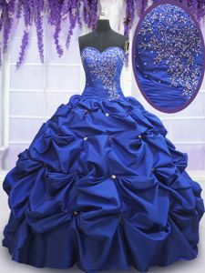 Extravagant Sleeveless Lace Up Floor Length Beading and Pick Ups Quinceanera Court Dresses