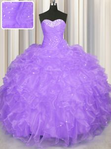 Vintage Orange Quinceanera Dress Military Ball and Sweet 16 and Quinceanera and For with Beading and Ruffles Sweetheart Sleeveless Lace Up