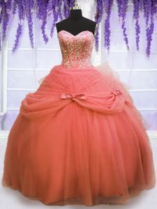 Designer Purple Lace Up Sweetheart Beading and Ruffles Quince Ball Gowns Organza Sleeveless