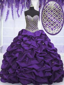 Eye-catching Sleeveless Lace Up Floor Length Beading and Sequins and Pick Ups 15 Quinceanera Dress