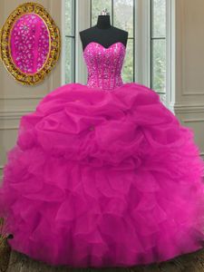 Multi-color Halter Top Lace Up Beading and Ruffles Quince Ball Gowns Sleeveless