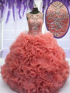 Sleeveless Beading Lace Up Quinceanera Dresses