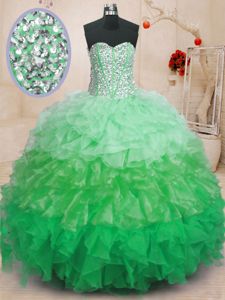 Stylish Royal Blue Lace Up Strapless Beading Sweet 16 Quinceanera Dress Tulle Sleeveless