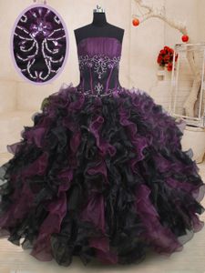 Sleeveless Beading and Ruffles Lace Up Quinceanera Gowns