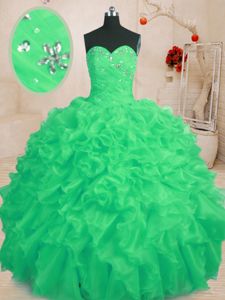 Sleeveless Lace Up Floor Length Appliques and Ruching Quinceanera Gowns