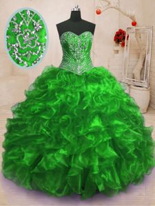 New Arrival Quinceanera Dress Military Ball and Sweet 16 and Quinceanera and For with Beading and Ruffles and Pick Ups Sweetheart Cap Sleeves Brush Train Lace Up