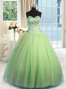 Luxurious Sleeveless Beading and Ruffles Lace Up Quinceanera Dresses