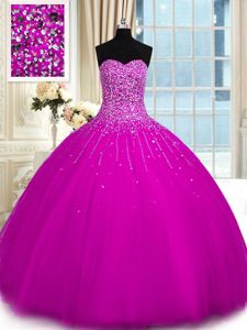 Stunning Three Piece Orange Sleeveless Tulle Lace Up Quinceanera Gowns for Military Ball and Sweet 16 and Quinceanera